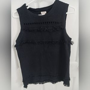 J. Crew Fringe Sleeveles Boho Tank Top